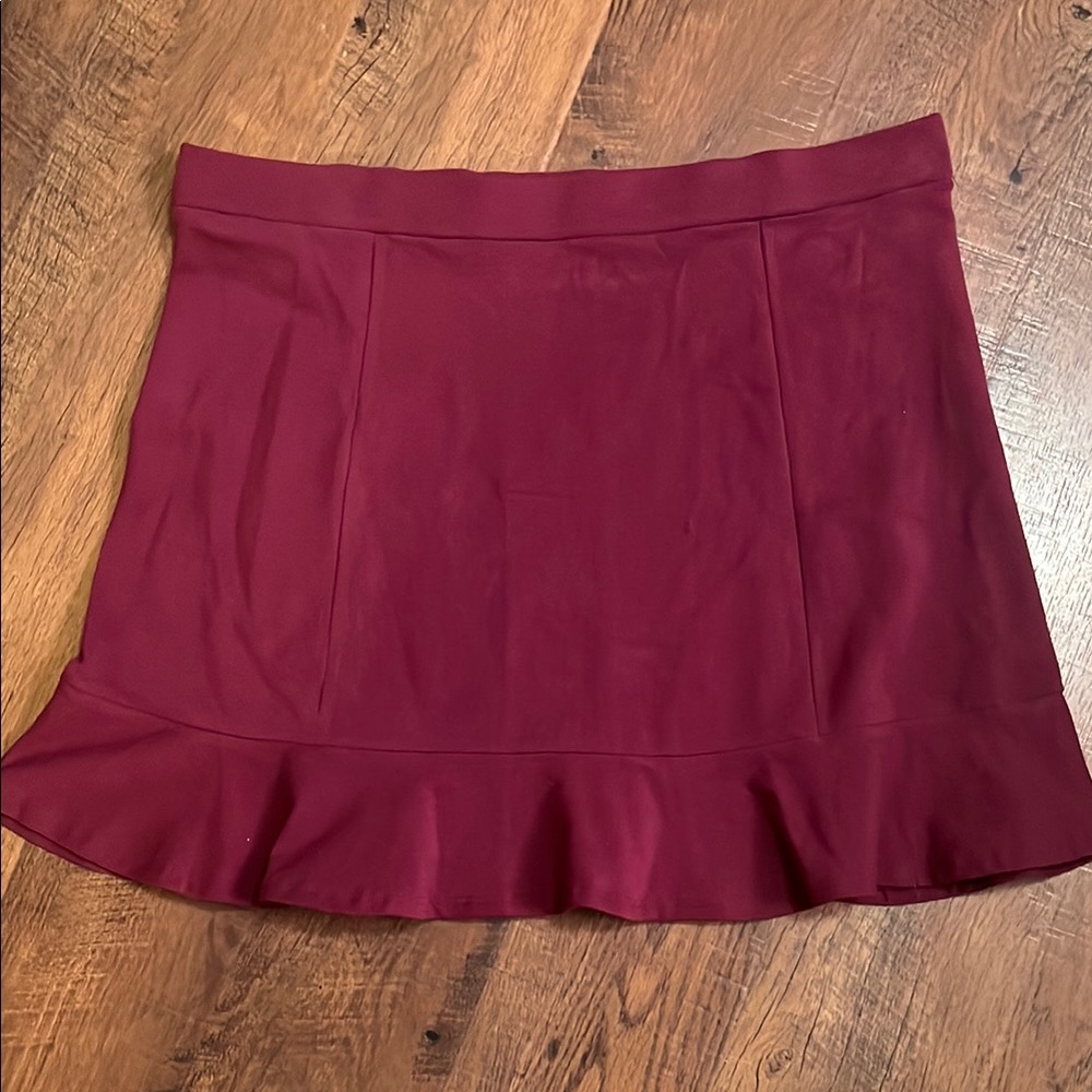 Donna Red Ruffled Mini Skirt
